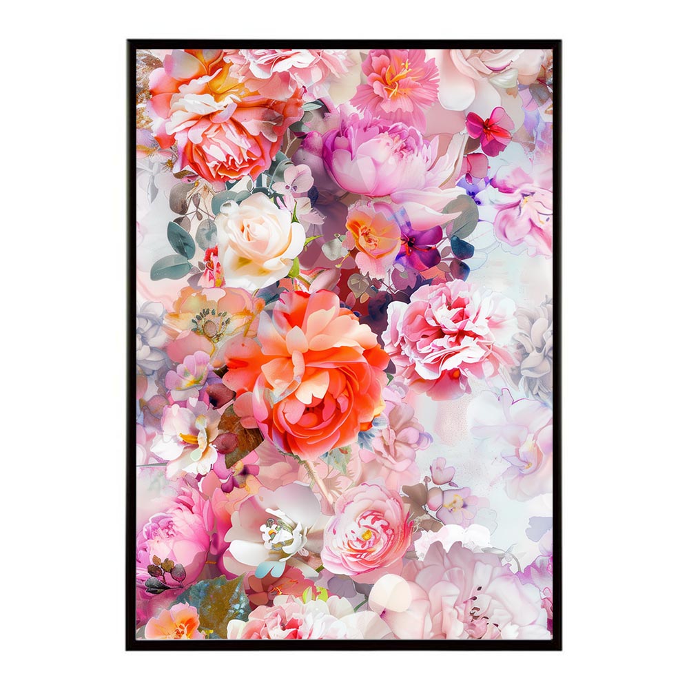 アーティスティックフラワー ポスター 花 絵画 アート 画家 名画 コンセプトアート 油絵 水彩画 絵具 リビング 寝室 玄関 おしゃれ インテリア フラワーアート 大人可愛い 【lh-poster-11054】