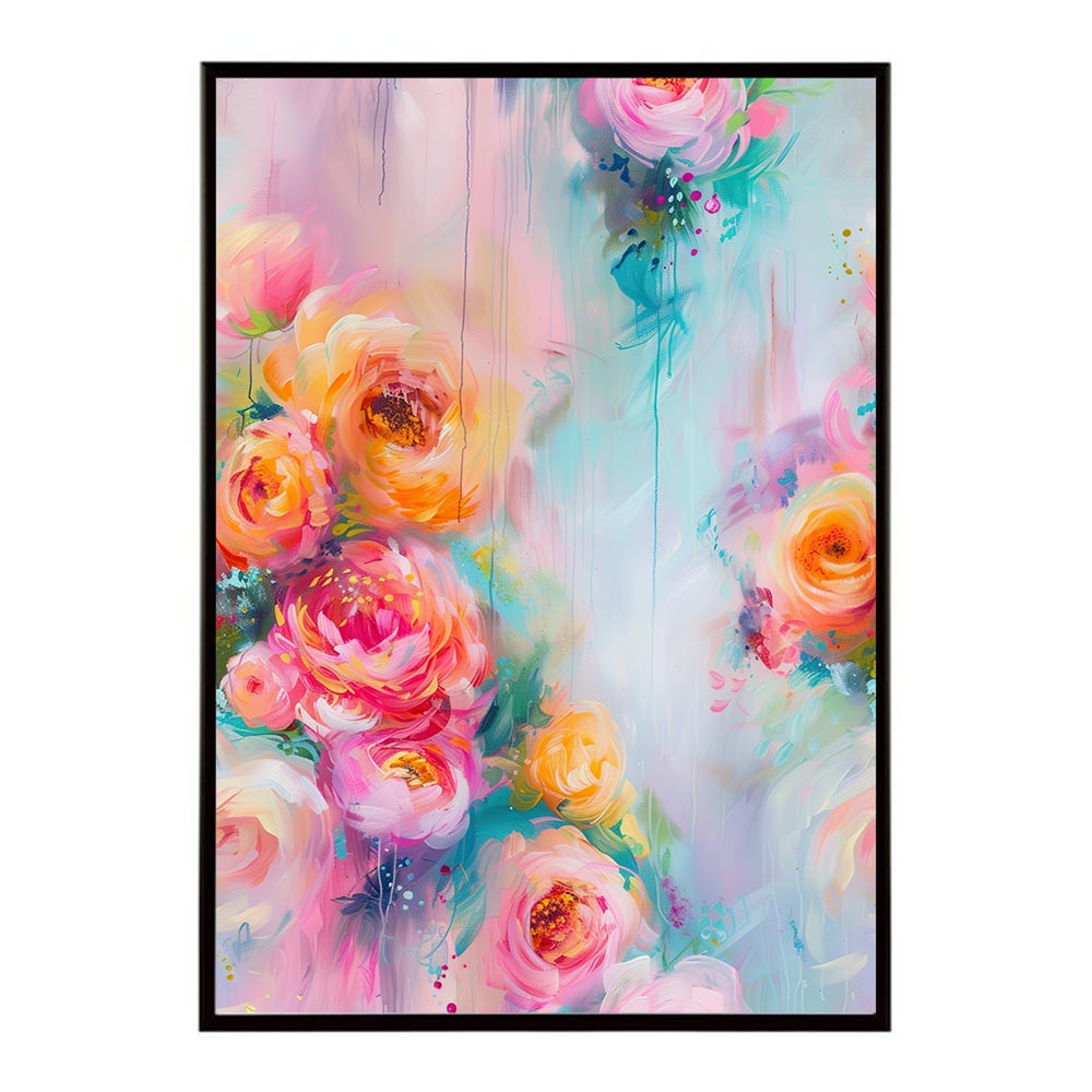 アーティスティックフラワー ポスター 花 絵画 アート 画家 名画 コンセプトアート 油絵 水彩画 絵具 リビング 寝室 玄関 おしゃれ インテリア フラワーアート 大人可愛い 【lh-poster-11056】