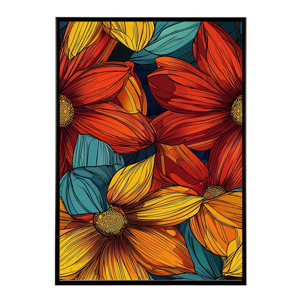 アーティスティックフラワー ポスター 花 絵画 アート 画家 名画 コンセプトアート 油絵 水彩画 絵具 リビング 寝室 玄関 おしゃれ インテリア フラワーアート 大人可愛い 【lh-poster-11058】