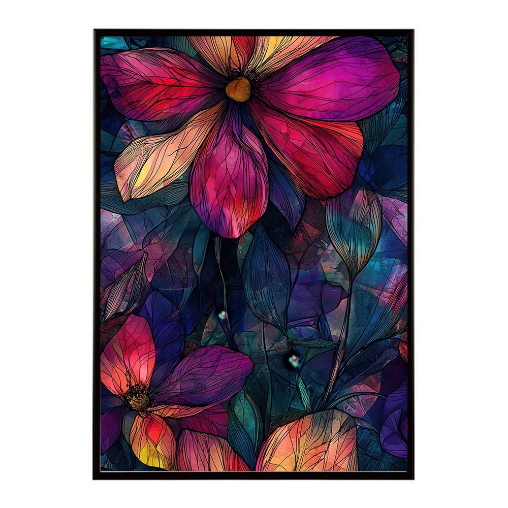 アーティスティックフラワー ポスター 花 絵画 アート 画家 名画 コンセプトアート 油絵 水彩画 絵具 リビング 寝室 玄関 おしゃれ インテリア フラワーアート 大人可愛い 【lh-poster-11063】