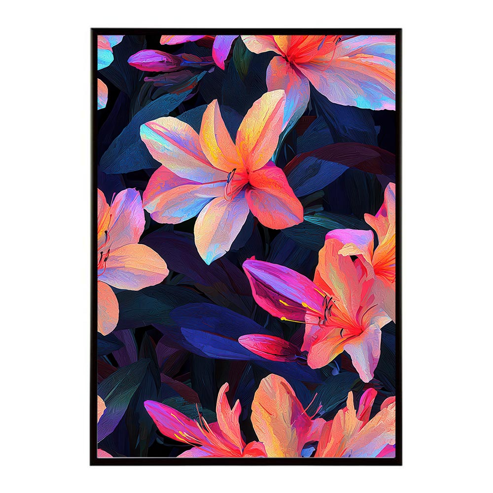 アーティスティックフラワー ポスター 花 絵画 アート 画家 名画 コンセプトアート 油絵 水彩画 絵具 花柄デザイン インテリア雑貨 壁飾り 北欧風 モダンアート フラワーアート 【lh-poster-11073】