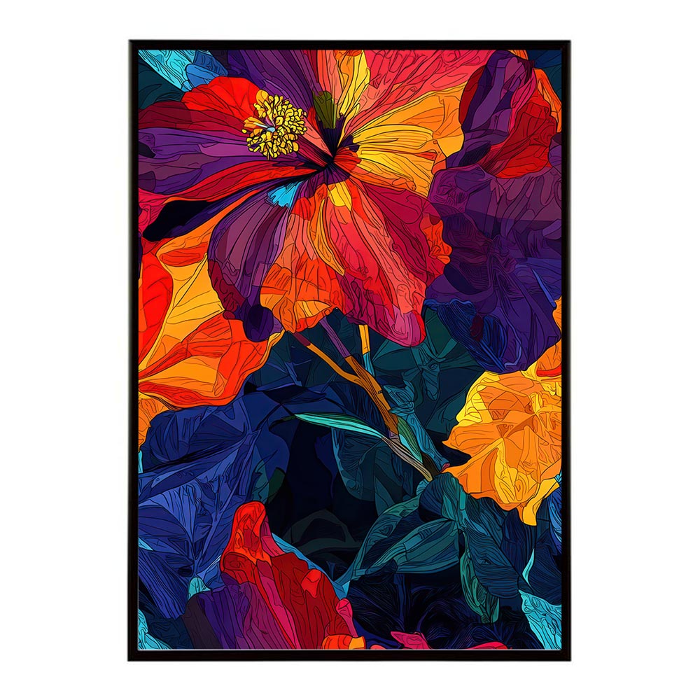 アーティスティックフラワー ポスター 花 絵画 アート 画家 名画 コンセプトアート 油絵 水彩画 絵具 花柄デザイン インテリア雑貨 壁飾り 北欧風 モダンアート フラワーアート 【lh-poster-11087】