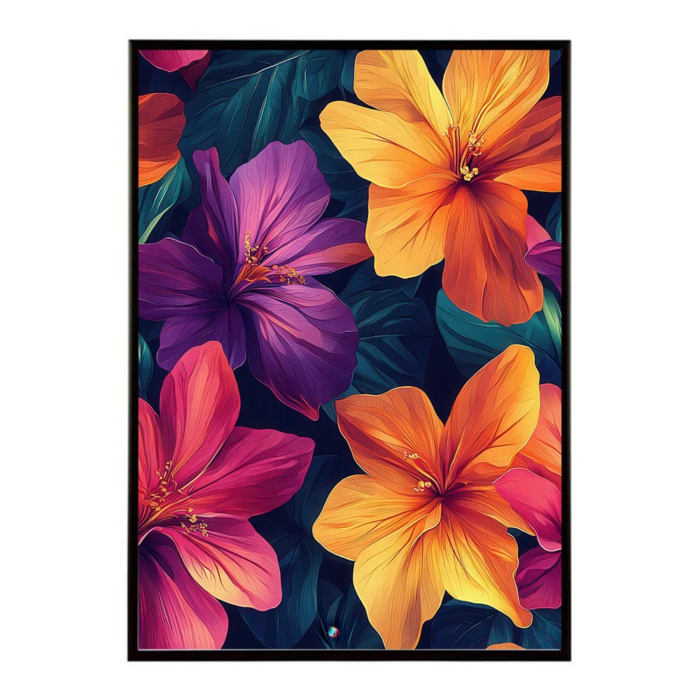 アーティスティックフラワー ポスター 花 絵画 アート 画家 名画 コンセプトアート 油絵 水彩画 絵具 花柄デザイン インテリア雑貨 壁飾り 北欧風 モダンアート フラワーアート 【lh-poster-11166】