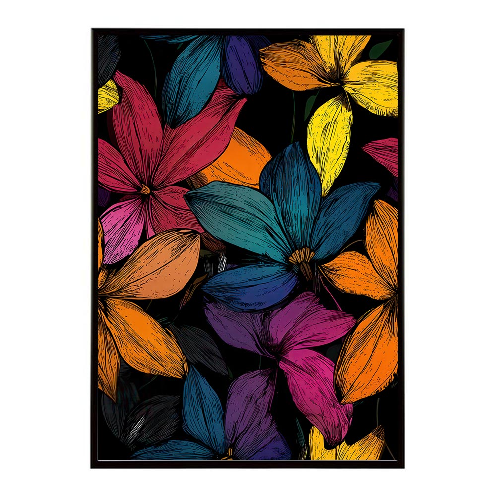 アーティスティックフラワー ポスター 花 絵画 アート 画家 名画 コンセプトアート 油絵 水彩画 絵具 花柄デザイン インテリア雑貨 壁飾り 北欧風 モダンアート フラワーアート 【lh-poster-11170】