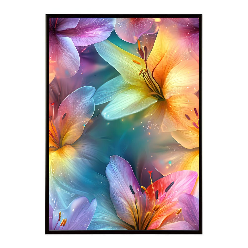 アーティスティックフラワー ポスター 花 絵画 アート 画家 名画 コンセプトアート 油絵 水彩画 絵具 花柄デザイン インテリア雑貨 壁飾り 北欧風 モダンアート フラワーアート 【lh-poster-11207】