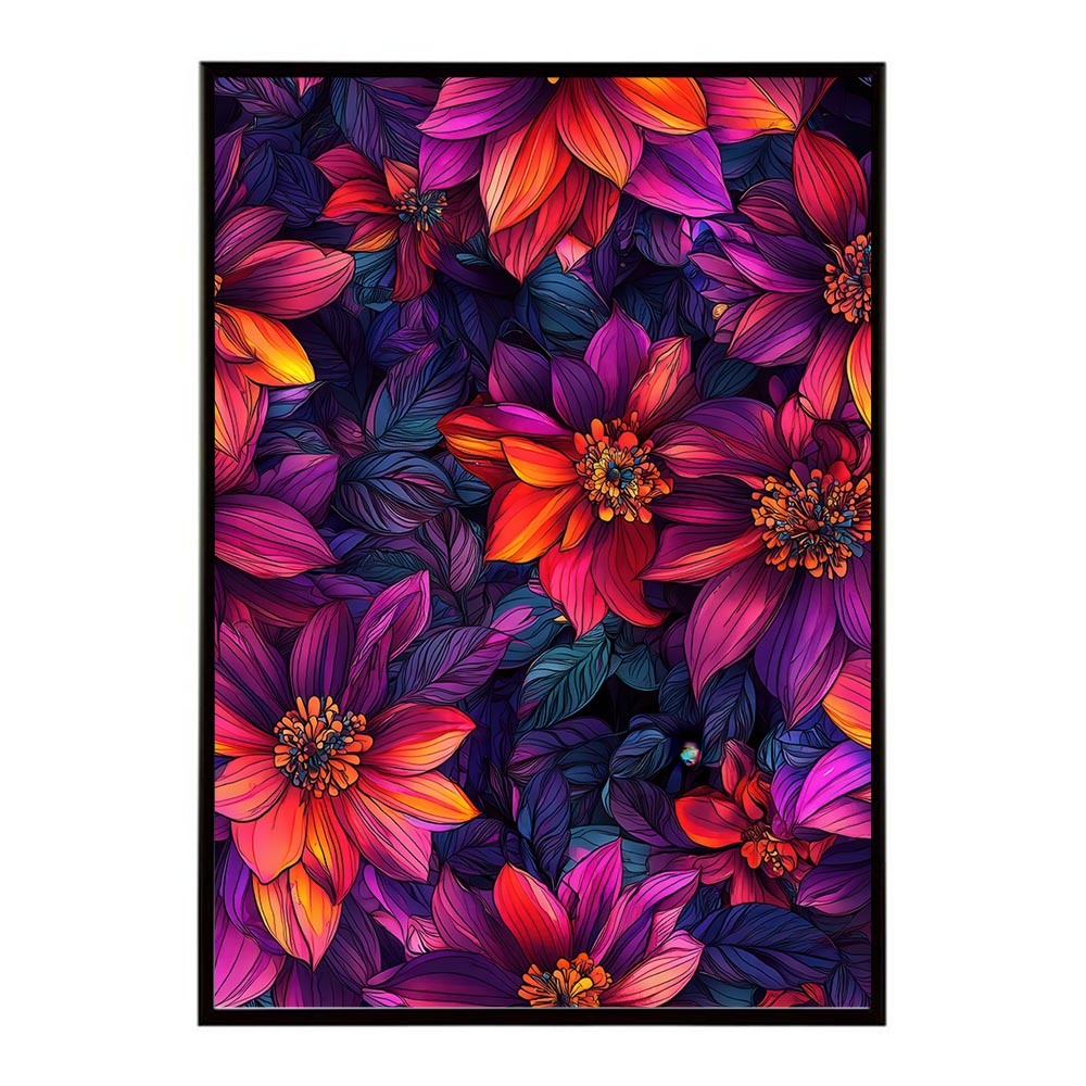 アーティスティックフラワー ポスター 花 絵画 アート 画家 名画 コンセプトアート 油絵 水彩画 絵具 花柄デザイン インテリア雑貨 壁飾り 北欧風 モダンアート フラワーアート 【lh-poster-11231】