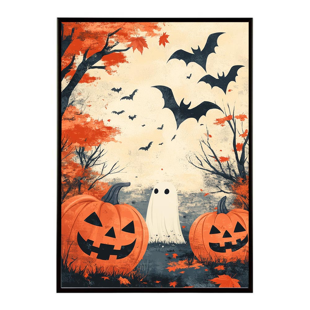 ハロウィン halloween ハロウィーン カボチャ ジャックオーランタン イベント 季節 子供 オレンジ 秋 ポスター 用紙とサイズが選べる インテリア おしゃれ プリントポスター フォト イラスト お洒落 特大 大きい【lh-poster-9612】