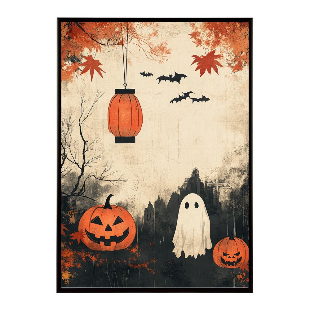 ハロウィン halloween ハロウィーン カボチャ ジャックオーランタン イベント 季節 子供 オレンジ 秋 ポスター 用紙とサイズが選べる インテリア おしゃれ プリントポスター フォト イラスト お洒落 特大 大きい【lh-poster-9616】