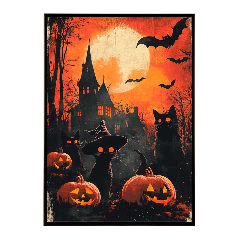 ハロウィン halloween ハロウィーン カボチャ ジャックオーランタン イベント 季節 子供 オレンジ 秋 ポスター 用紙とサイズが選べる インテリア おしゃれ プリントポスター フォト イラスト お洒落 特大 大きい【lh-poster-9625】