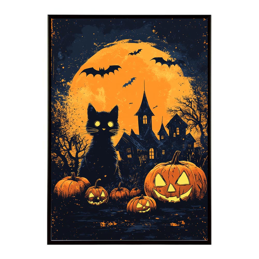 Rakuten - ハロウィン halloween ハロウィーン カボチャ ジャックオーランタン イベント 季節 子供 オレンジ 秋 ポスター 用紙とサイズが選べる インテリア おしゃれ プリントポスター フォト イラスト お洒落 特大 大きい【lh-poster-9648】