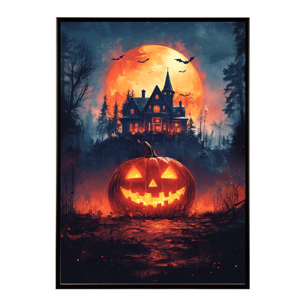 ハロウィン halloween ハロウィーン カボチャ ジャックオーランタン イベント 季節 子供 オレンジ 秋 ポスター 用紙とサイズが選べる インテリア おしゃれ プリントポスター フォト イラスト お洒落 特大 大きい【lh-poster-9664】