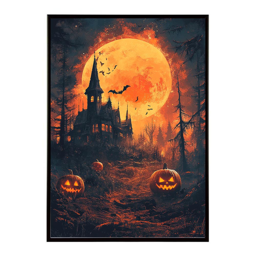 ハロウィン halloween ハロウィーン カボチャ ジャックオーランタン イベント 季節 子供 オレンジ 秋 ポスター 用紙とサイズが選べる インテリア おしゃれ プリントポスター フォト イラスト お洒落 特大 大きい【lh-poster-9674】