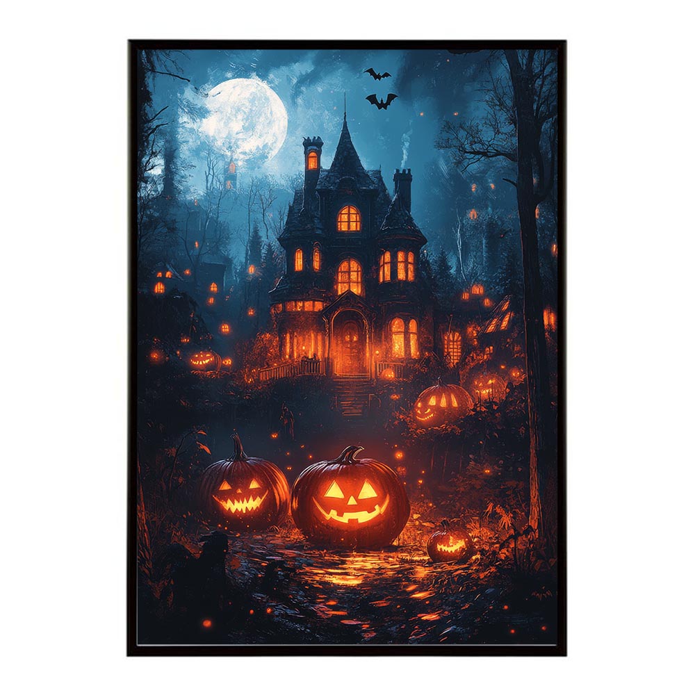ハロウィン halloween ハロウィーン カボチャ ジャックオーランタン イベント 季節 子供 オレンジ 秋 ポスター 用紙とサイズが選べる インテリア おしゃれ プリントポスター フォト イラスト お洒落 特大 大きい【lh-poster-9683】