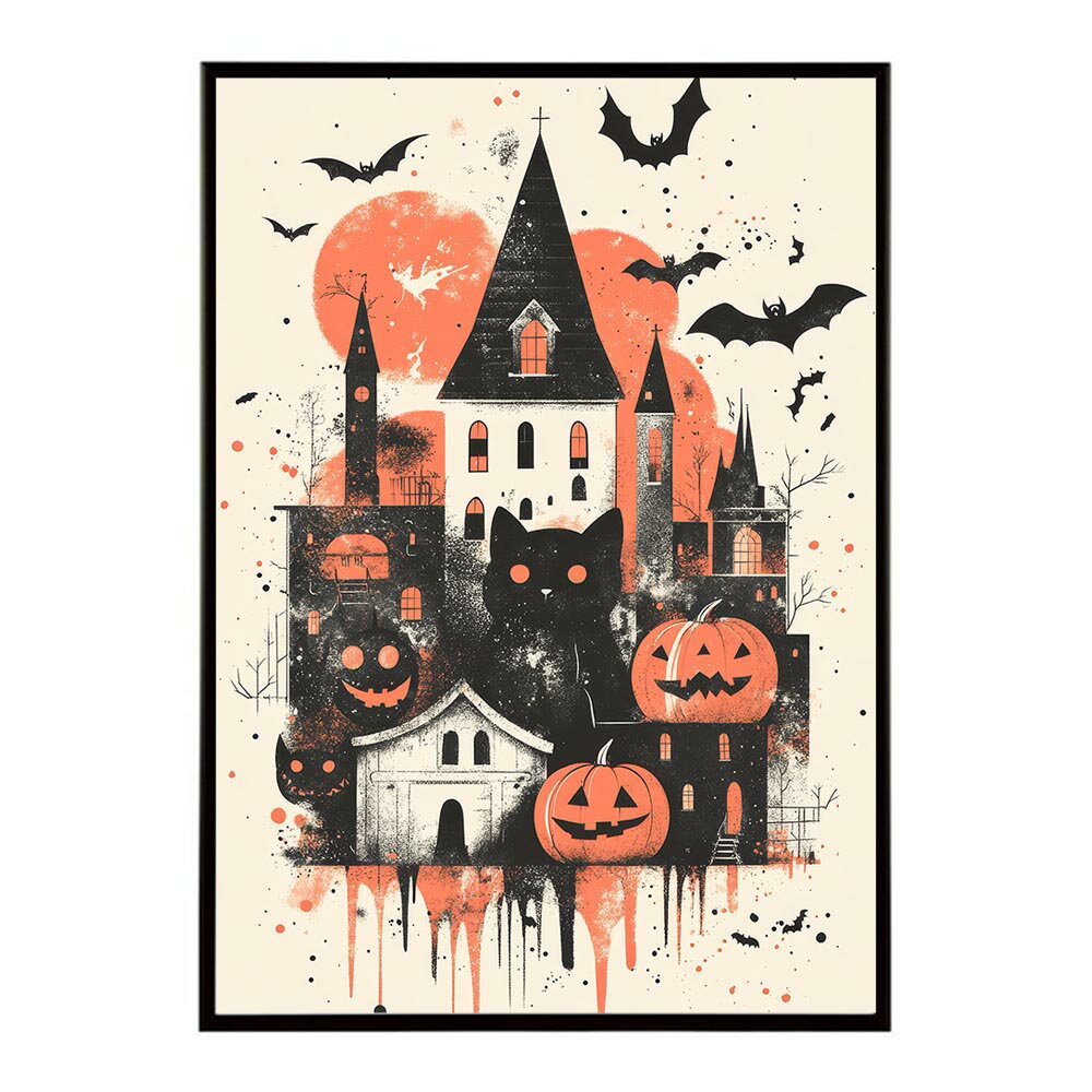 ハロウィン halloween ハロウィーン カボチャ ジャックオーランタン イベント 季節 子供 オレンジ 秋 ポスター 用紙とサイズが選べる インテリア おしゃれ プリントポスター フォト イラスト お洒落 特大 大きい【lh-poster-9742】