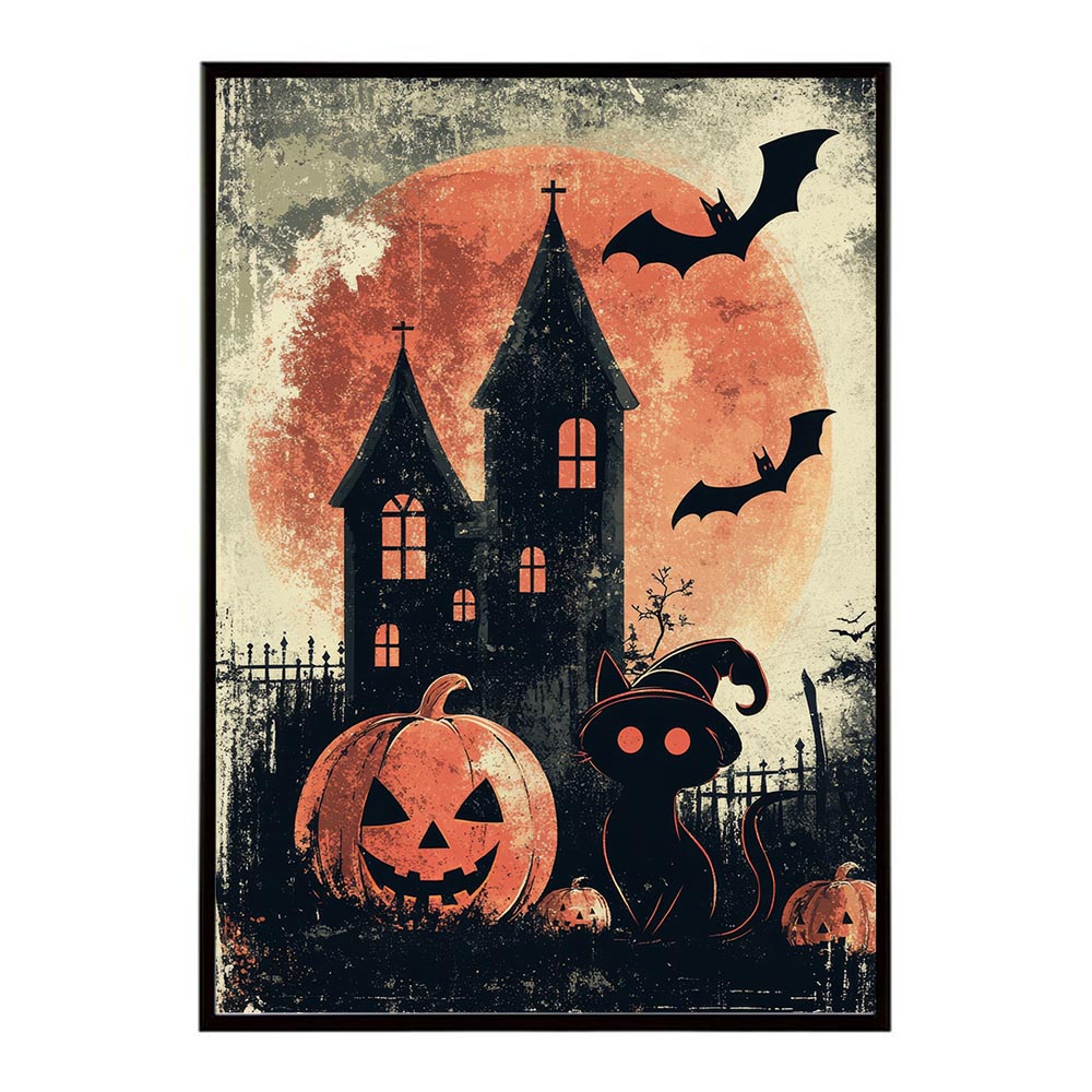 ハロウィン halloween ハロウィーン カボチャ ジャックオーランタン イベント 季節 子供 オレンジ 秋 ポスター 用紙とサイズが選べる インテリア おしゃれ プリントポスター フォト イラスト お洒落 特大 大きい【lh-poster-9746】