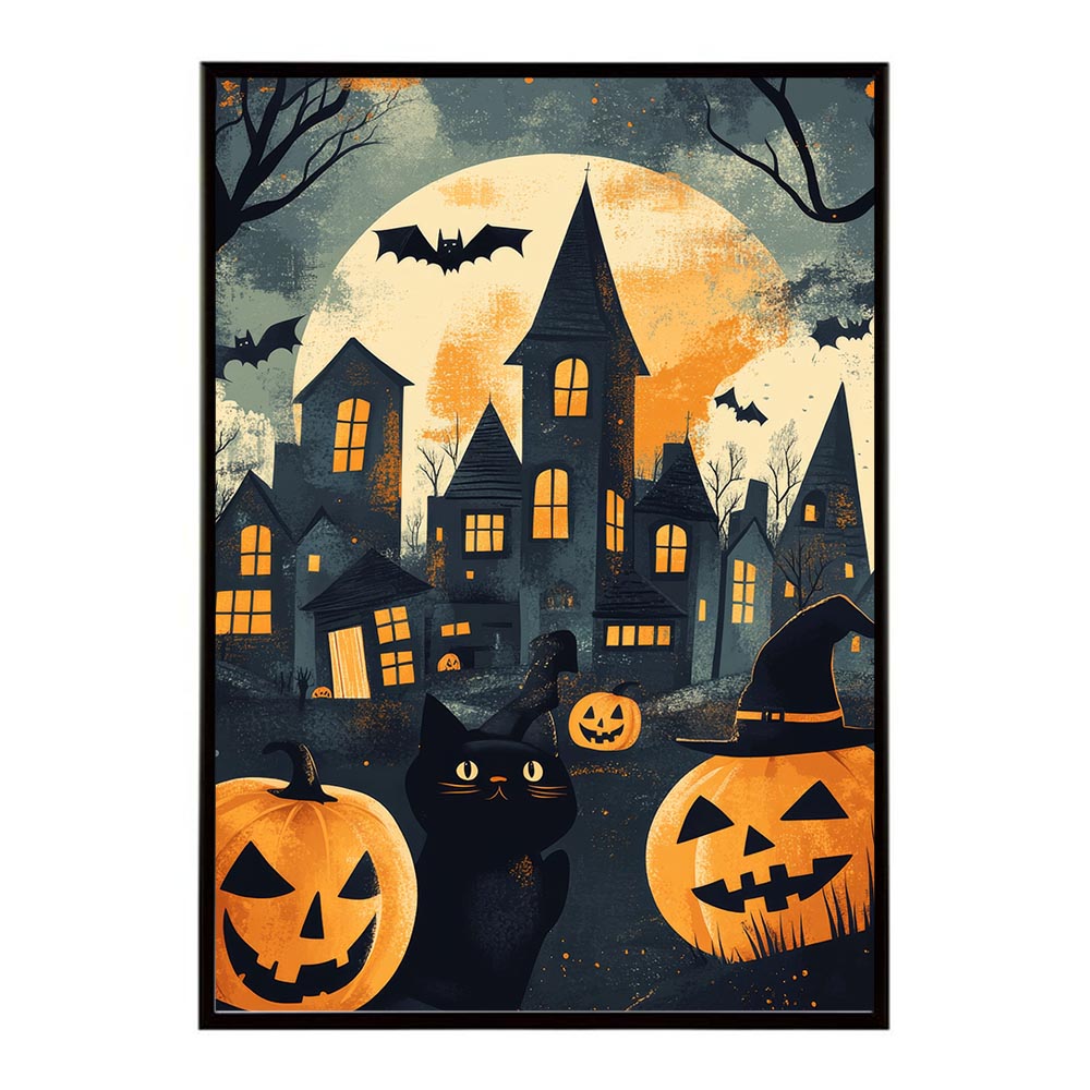 ハロウィン halloween ハロウィーン カボチャ ジャックオーランタン イベント 季節 子供 オレンジ 秋 ポスター 用紙とサイズが選べる インテリア おしゃれ プリントポスター フォト イラスト お洒落 特大 大きい【lh-poster-9764】