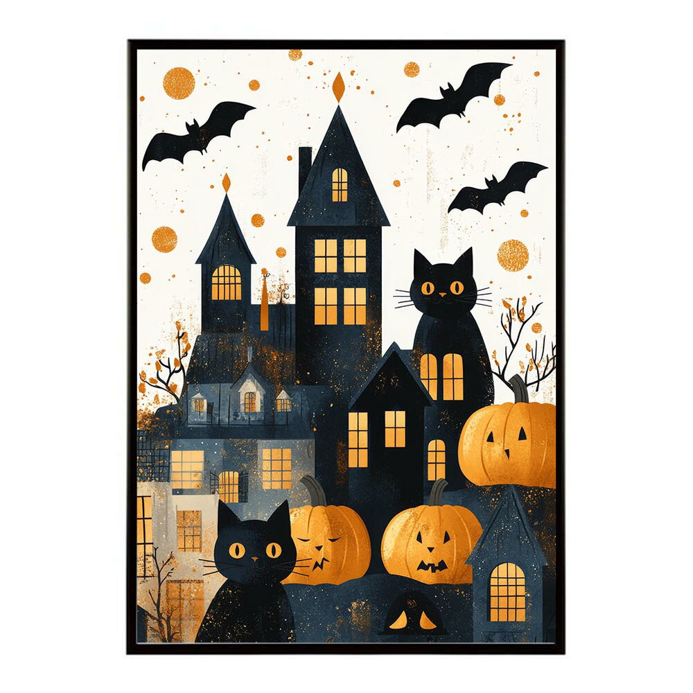 Rakuten - ハロウィン halloween ハロウィーン カボチャ ジャックオーランタン イベント 季節 子供 オレンジ 秋 ポスター 用紙とサイズが選べる インテリア おしゃれ プリントポスター フォト イラスト お洒落 特大 大きい【lh-poster-9770】