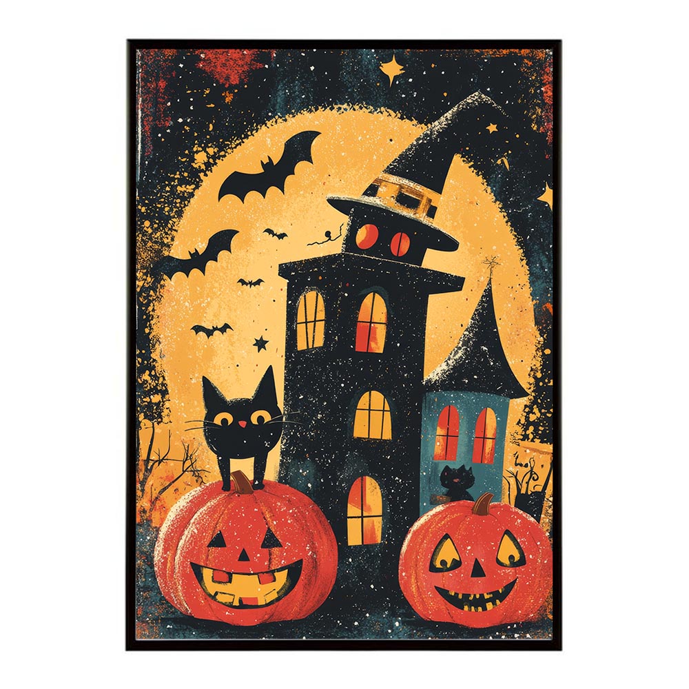 ハロウィン halloween ハロウィーン カボチャ ジャックオーランタン イベント 季節 子供 オレンジ 秋 ポスター 用紙とサイズが選べる インテリア おしゃれ プリントポスター フォト イラスト お洒落 特大 大きい【lh-poster-9779】