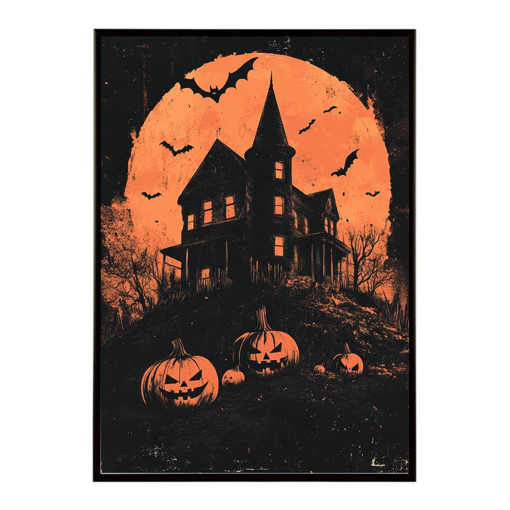 ハロウィン halloween ハロウィーン カボチャ ジャックオーランタン イベント 季節 子供 オレンジ 秋 ポスター 用紙とサイズが選べる インテリア おしゃれ プリントポスター フォト イラスト お洒落 特大 大きい【lh-poster-9784】