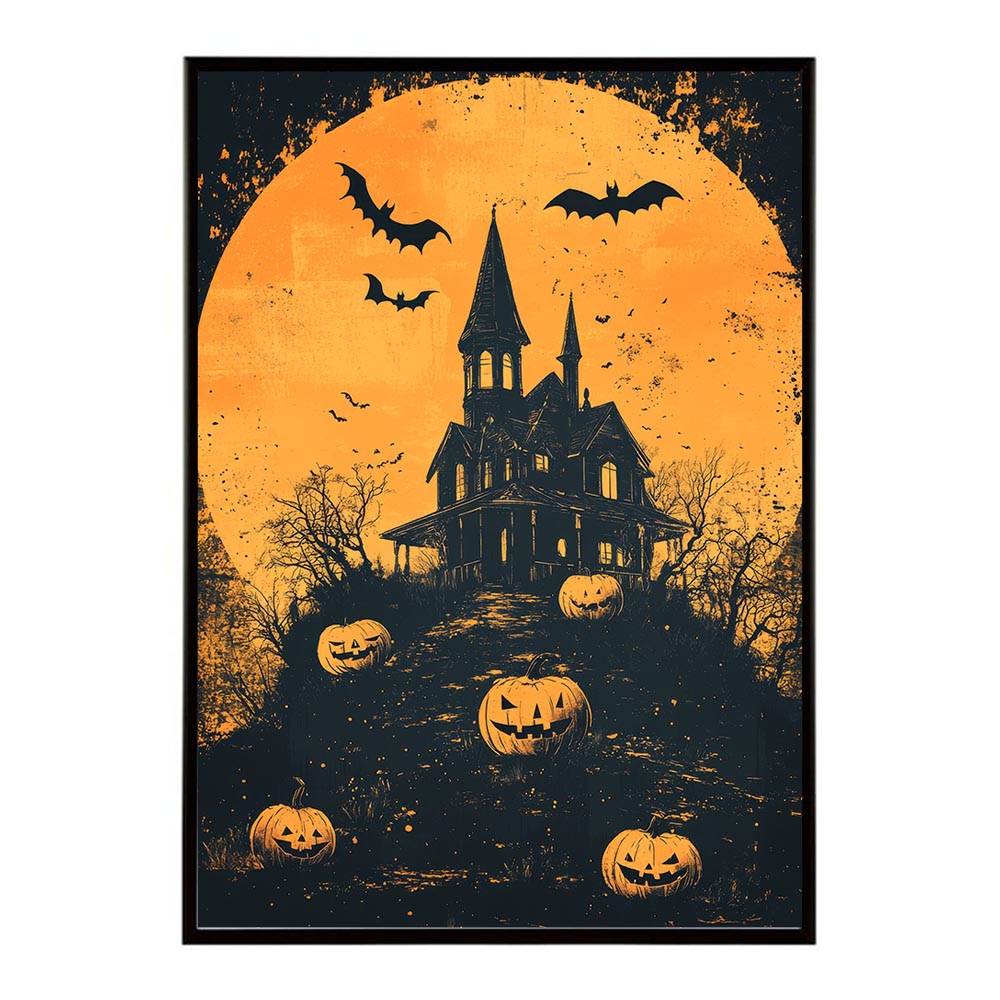 Rakuten - ハロウィン halloween ハロウィーン カボチャ ジャックオーランタン イベント 季節 子供 オレンジ 秋 ポスター 用紙とサイズが選べる インテリア おしゃれ プリントポスター フォト イラスト お洒落 特大 大きい【lh-poster-9789】