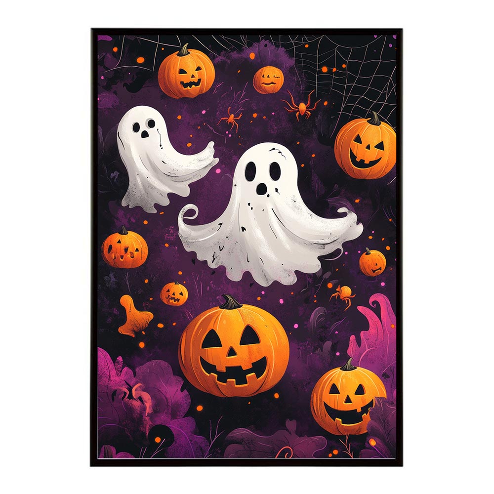 ハロウィン halloween ハロウィーン カボチャ ジャックオーランタン イベント 季節 子供 オレンジ 秋 ポスター 用紙とサイズが選べる インテリア おしゃれ プリントポスター フォト イラスト お洒落 特大 大きい【lh-poster-9806】