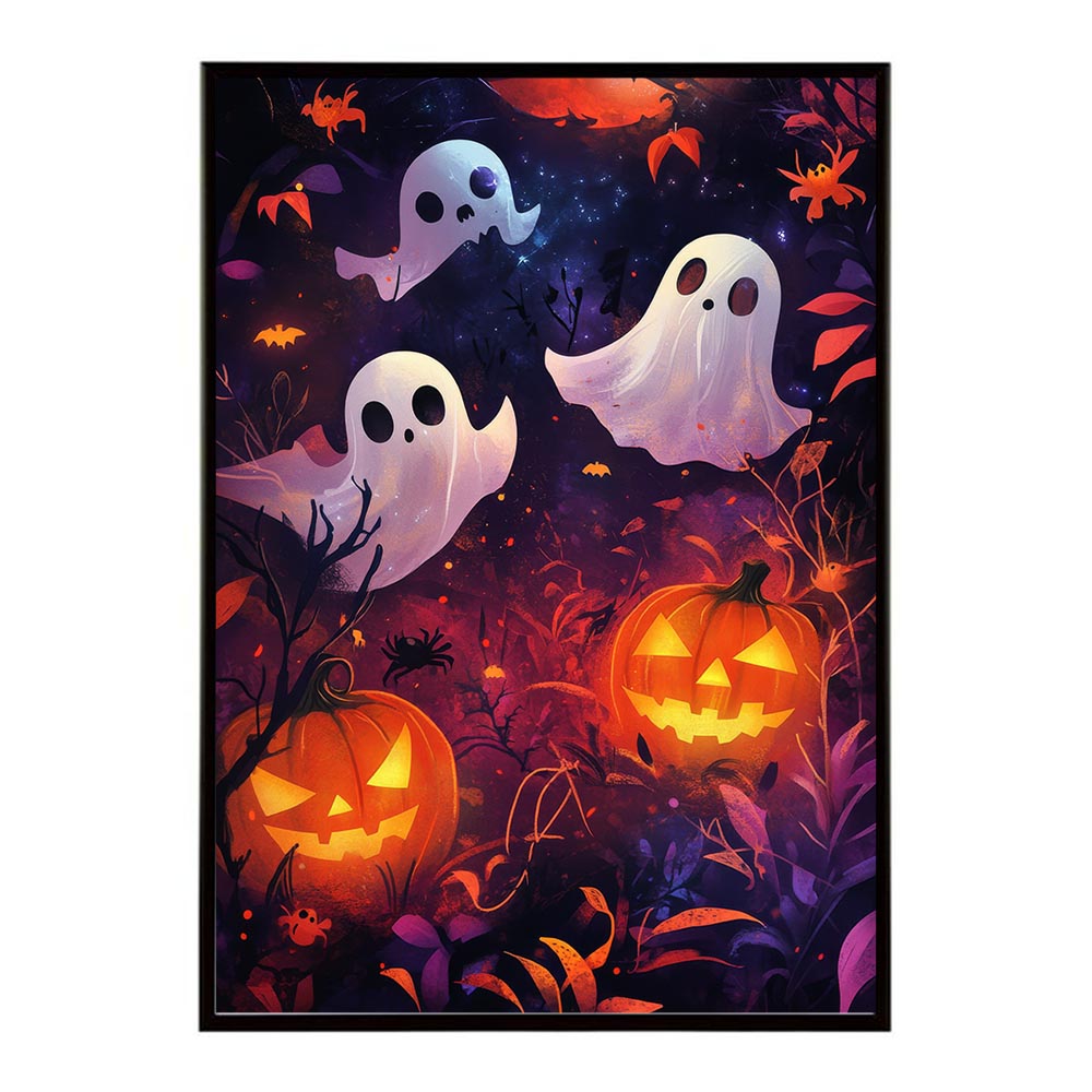 ハロウィン halloween ハロウィーン カボチャ ジャックオーランタン イベント 季節 子供 オレンジ 秋 ポスター 用紙とサイズが選べる インテリア おしゃれ プリントポスター フォト イラスト お洒落 特大 大きい【lh-poster-9816】