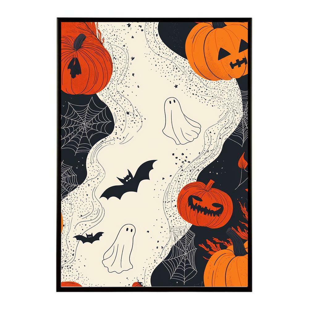 ハロウィン halloween ハロウィーン カボチャ ジャックオーランタン イベント 季節 子供 オレンジ 秋 ポスター 用紙とサイズが選べる インテリア おしゃれ プリントポスター フォト イラスト お洒落 特大 大きい【lh-poster-9822】
