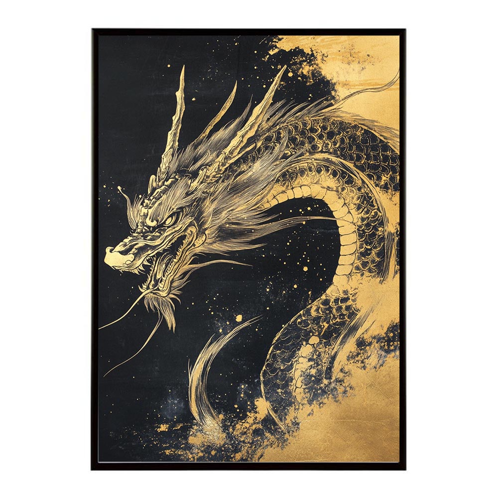 Rakuten - ドラゴン 龍 金運 開運 辰年 干支 龍神 ゴージャス ポスター 縦 用紙とサイズが選べる インテリア おしゃれ プリントポスター フォト イラスト お洒落 特大 大きい【lh-poster-9916】