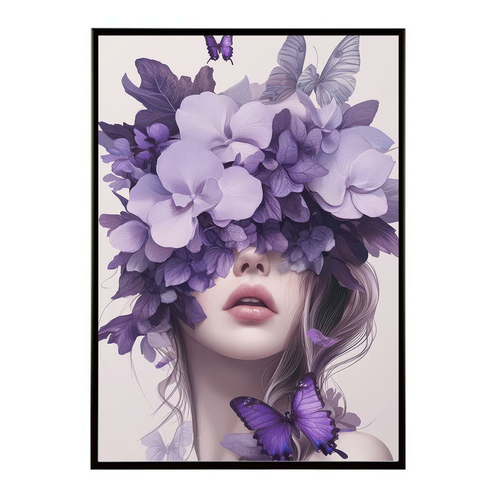 アートフラワーレディ お花 ブーケ 女性 モデル 植物 ボタニカル 北欧 ポスター 用紙とサイズが選べる インテリア おしゃれ プリントポスター フォト イラスト【me-poster-14】