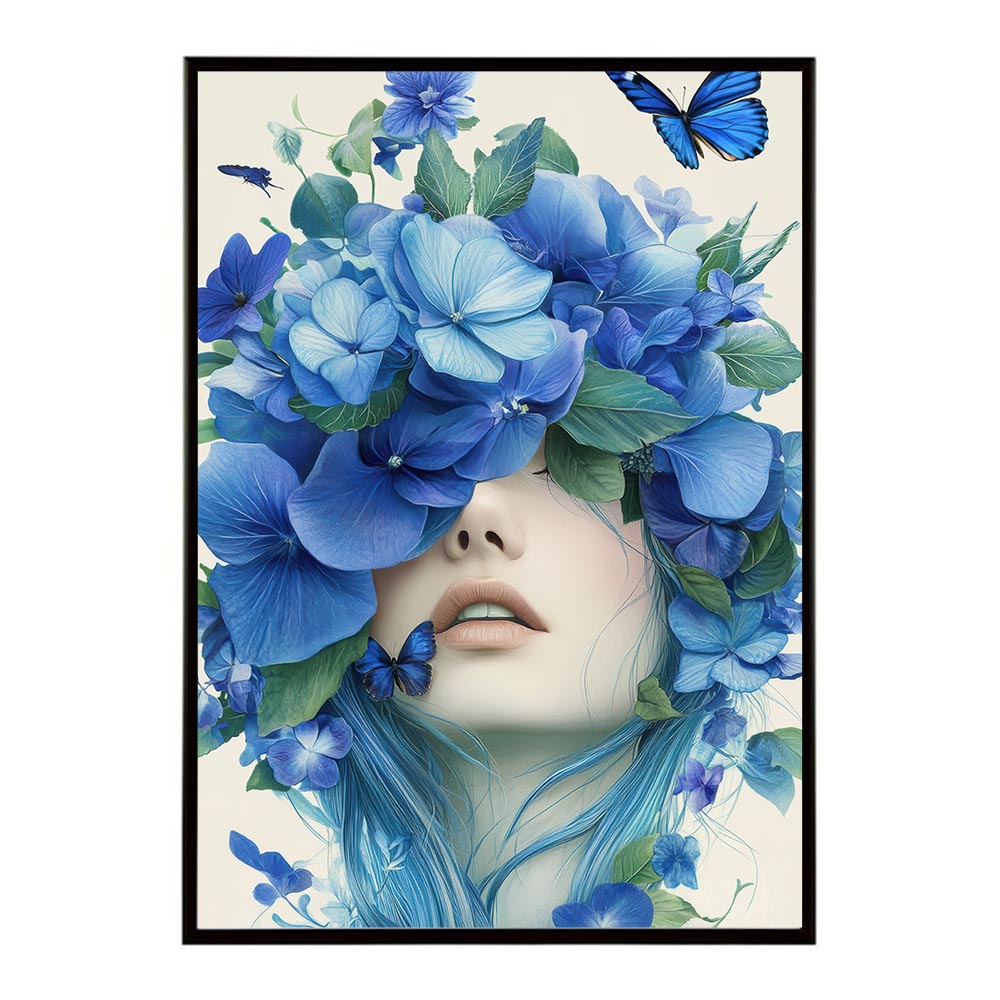 アートフラワーレディ お花 ブーケ 女性 モデル 植物 ボタニカル 北欧 ポスター 用紙とサイズが選べる インテリア おしゃれ プリントポスター フォト イラスト【me-poster-59】