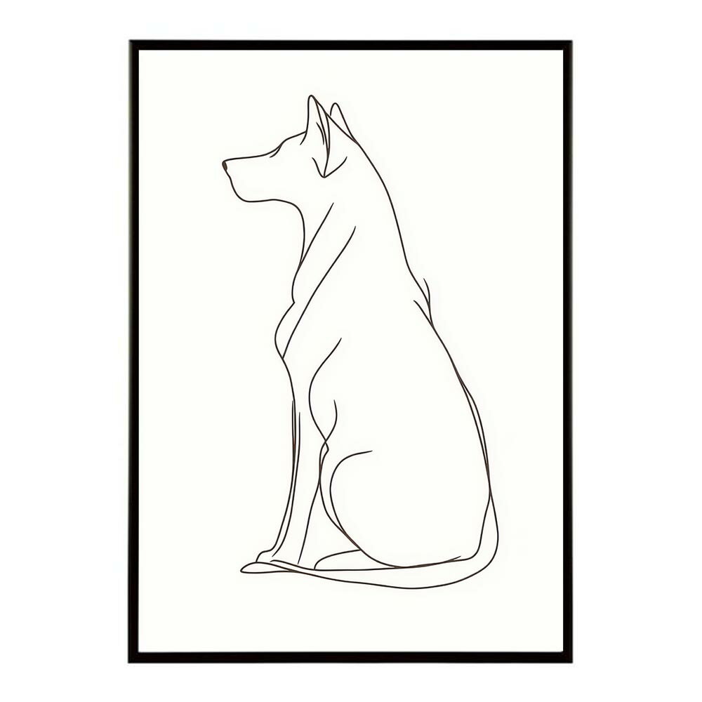 Rakuten - 犬 いぬ ドッグ キャット 動物 アニマル ラインアート イラスト ナチュラル ミニマリスト ミニマル 北欧 シンプル 鉛筆 ポスター 用紙とサイズが選べる インテリア おしゃれ プリントポスター フォト イラスト お洒落 特大 大きい【lh-poster-11372】