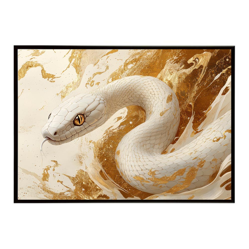 白蛇 干支 2025 開運 運気 金運 豪華 福 寿 幸福 ご利益 ポスター 用紙とサイズが選べる インテリア お..