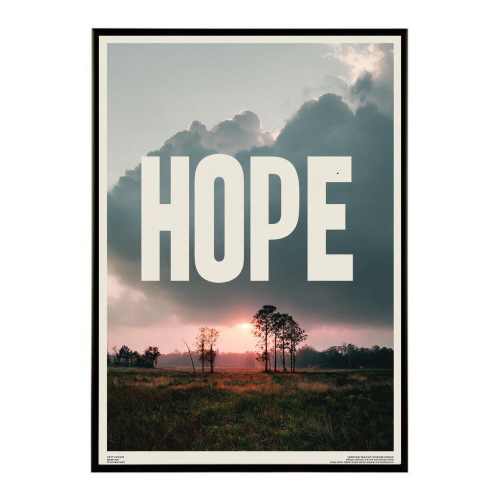 Rakuten - HOPE ポスター タイポグラフィ モノクロ おしゃれ エモい アートプリント 英字ロゴ インテリア 壁掛け 北欧風 リビング 寝室 カフェ インテリア おしゃれ プリントポスター フォト 特大 大きい【lm-poster-1027】