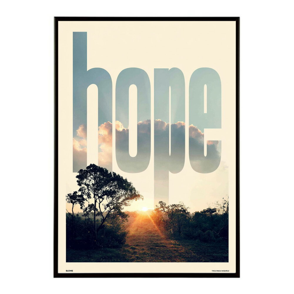 HOPE ポスター タイポグラフィ モノクロ おしゃれ エモい アートプリント 英字ロゴ インテリア 壁掛け 北欧風 リビング 寝室 カフェ インテリア おしゃれ プリントポスター フォト 特大 大きい【lm-poster-1084】