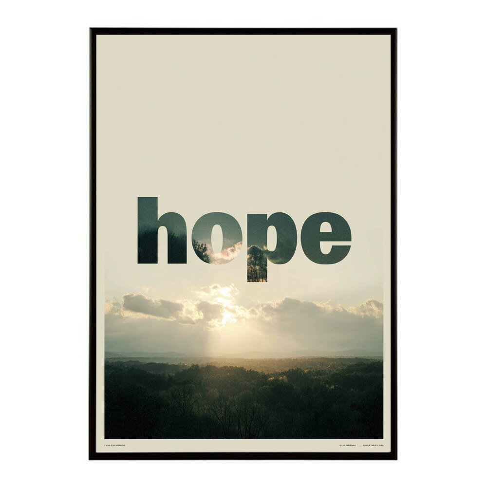 Rakuten - HOPE ポスター タイポグラフィ モノクロ おしゃれ エモい アートプリント 英字ロゴ インテリア 壁掛け 北欧風 リビング 寝室 カフェ インテリア おしゃれ プリントポスター フォト 特大 大きい【lm-poster-1100】