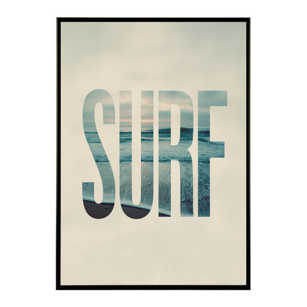 Rakuten - SURF ポスター ビーチ 海 ロゴ タイポグラフィ モノクロ おしゃれ エモい アートプリント 北欧 インテリア 壁掛け リビング 寝室 インテリア おしゃれ プリントポスター フォト 特大 大きい【lm-poster-1150】