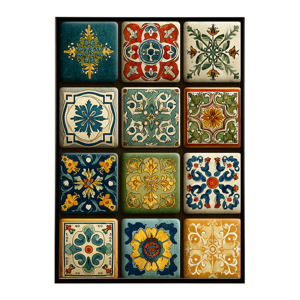 アズレージョ ポスター タイル柄 モロッコ風 インテリア アート おしゃれ 壁掛け ポスター 北欧 雑貨 ..