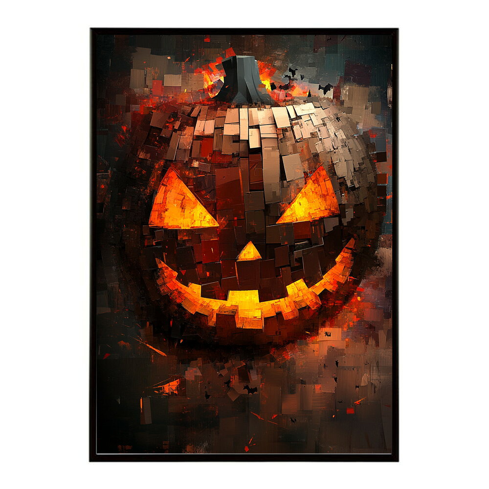 ハロウィーン Halloween ハロウィン Hallowe'en カボチャ ジャックオーランタン ポスター オレンジ パンプキン インテリア おしゃれ プリントポスター フォト イラスト お洒落 特大 大きい