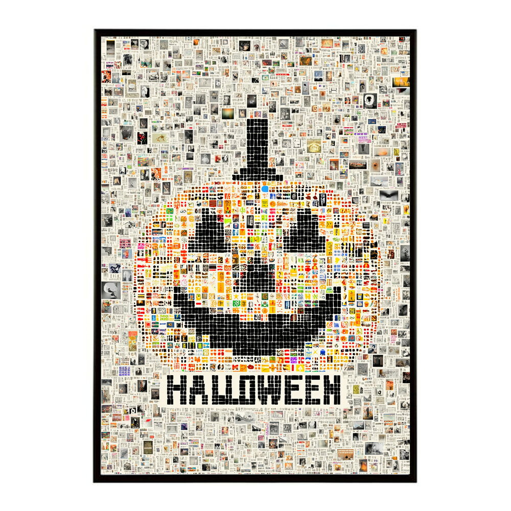 ハロウィーン Halloween ハロウィン Hallowe'en カボチャ ジャックオーランタン ポスター オレンジ パンプキン インテリア おしゃれ プリントポスター フォト イラスト お洒落 特大 大きい
