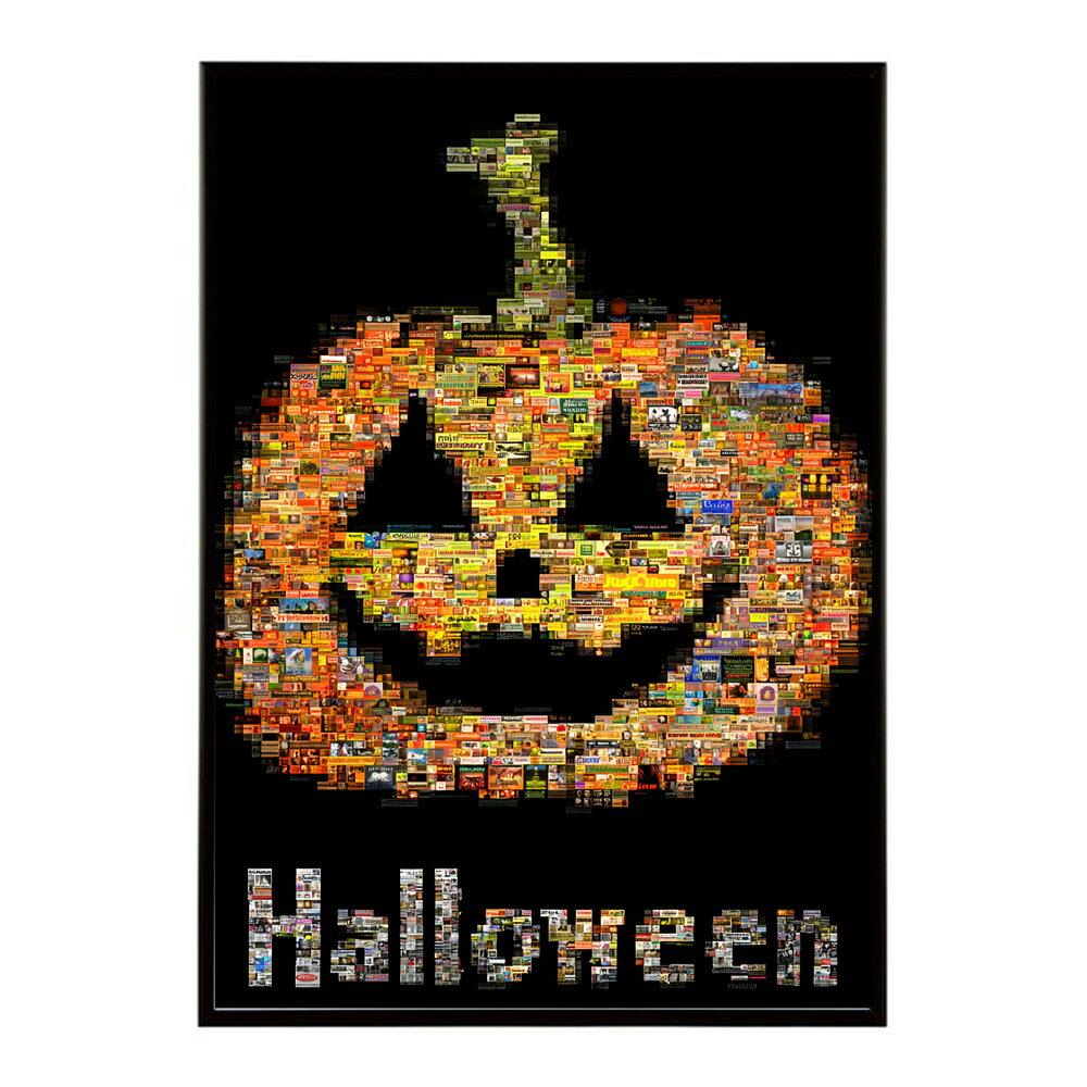 ハロウィーン Halloween ハロウィン Hallowe'en カボチャ ジャックオーランタン ポスター オレンジ パンプキン インテリア おしゃれ プリントポスター フォト イラスト お洒落 特大 大きい