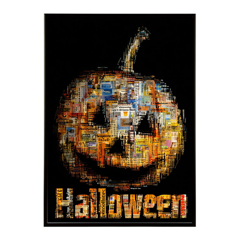 ハロウィーン Halloween ハロウィン Hallowe'en カボチャ ジャックオーランタン ポスター オレンジ パンプキン インテリア おしゃれ プリントポスター フォト イラスト お洒落 特大 大きい