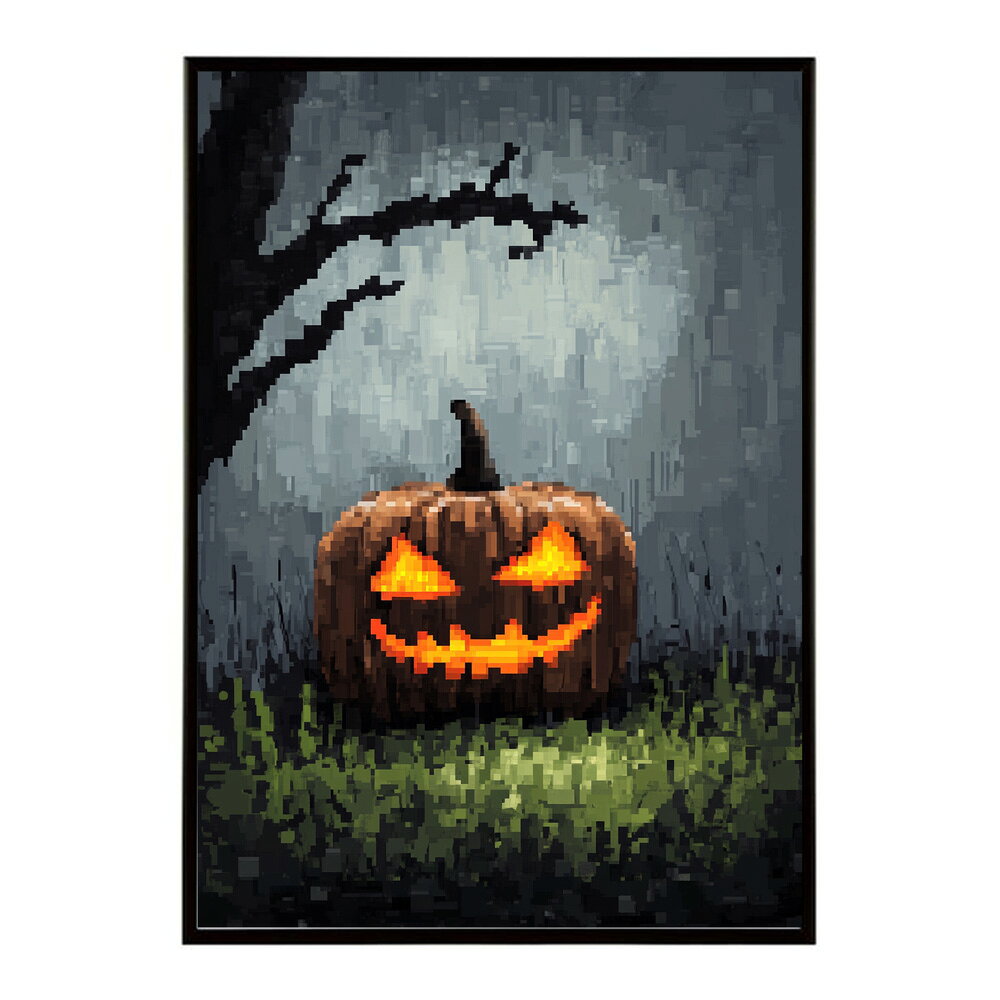 ハロウィーン Halloween ハロウィン Hallowe'en カボチャ ジャックオーランタン ポスター オレンジ パンプキン インテリア おしゃれ プリントポスター フォト イラスト お洒落 特大 大きい