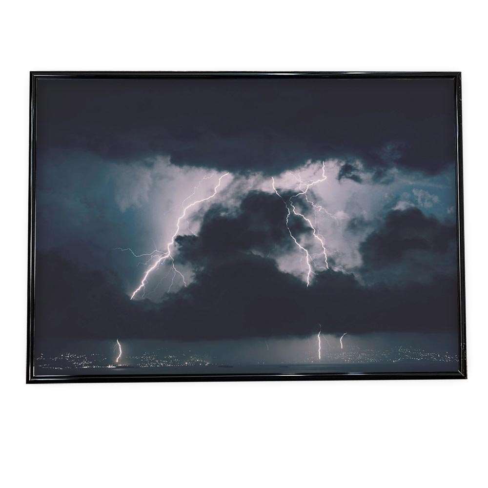 雷 稲妻 気象 ポスター【用紙×サイズ×デザイン】 アートプリント ポスター インテリア おしゃれ 風景 写真 空 雲 雷鳴 横【an-poster-168】