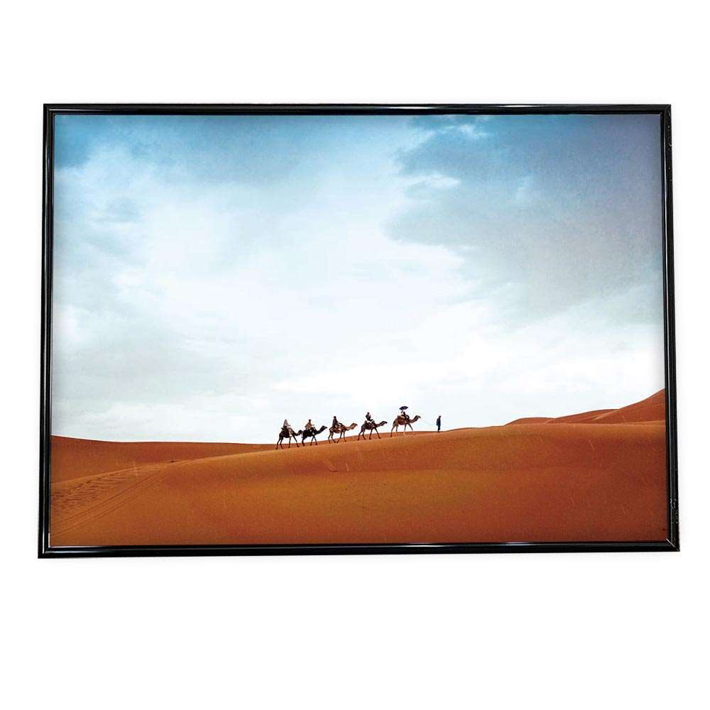 ラクダ 砂漠 砂 ポスター 【用紙×サイズ×デザイン】 アートプリント ポスター インテリア おしゃれ 海外 砂丘 オアシス 中東 砂浜 荒廃 乾燥 さばく 平原 風景【an-poster-258】