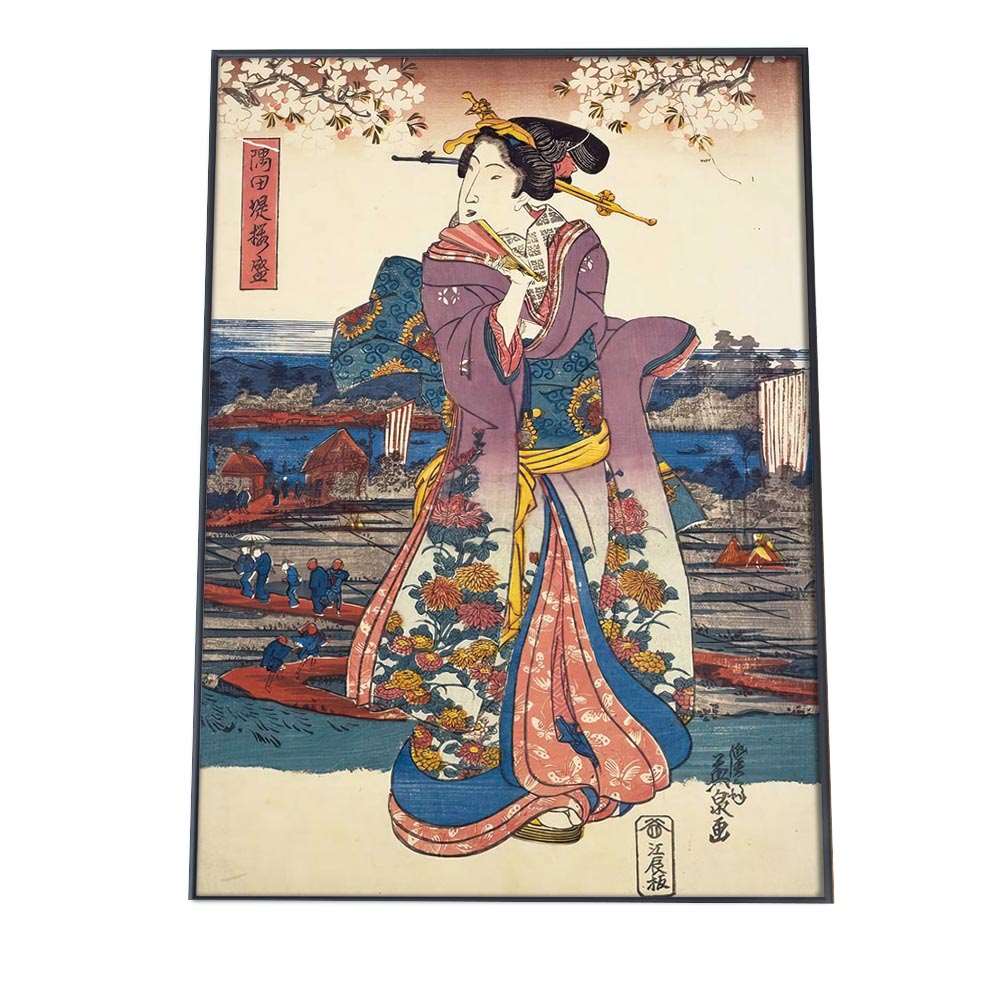 歌舞伎 和柄 浮世絵 江戸 アートプリント ポスター インテリア おしゃれ アート モダン シンプル お洒落 ヴィンテージ レトロ 古紙 縦【bn-poster-915】
