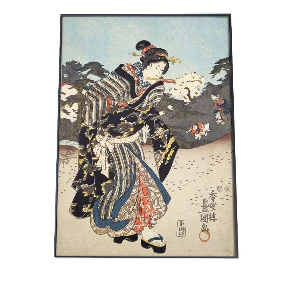 歌舞伎 和柄 浮世絵 江戸 アートプリント ポスター インテリア おしゃれ アート モダン シンプル お洒落 ヴィンテージ レトロ 古紙 縦【bn-poster-918】