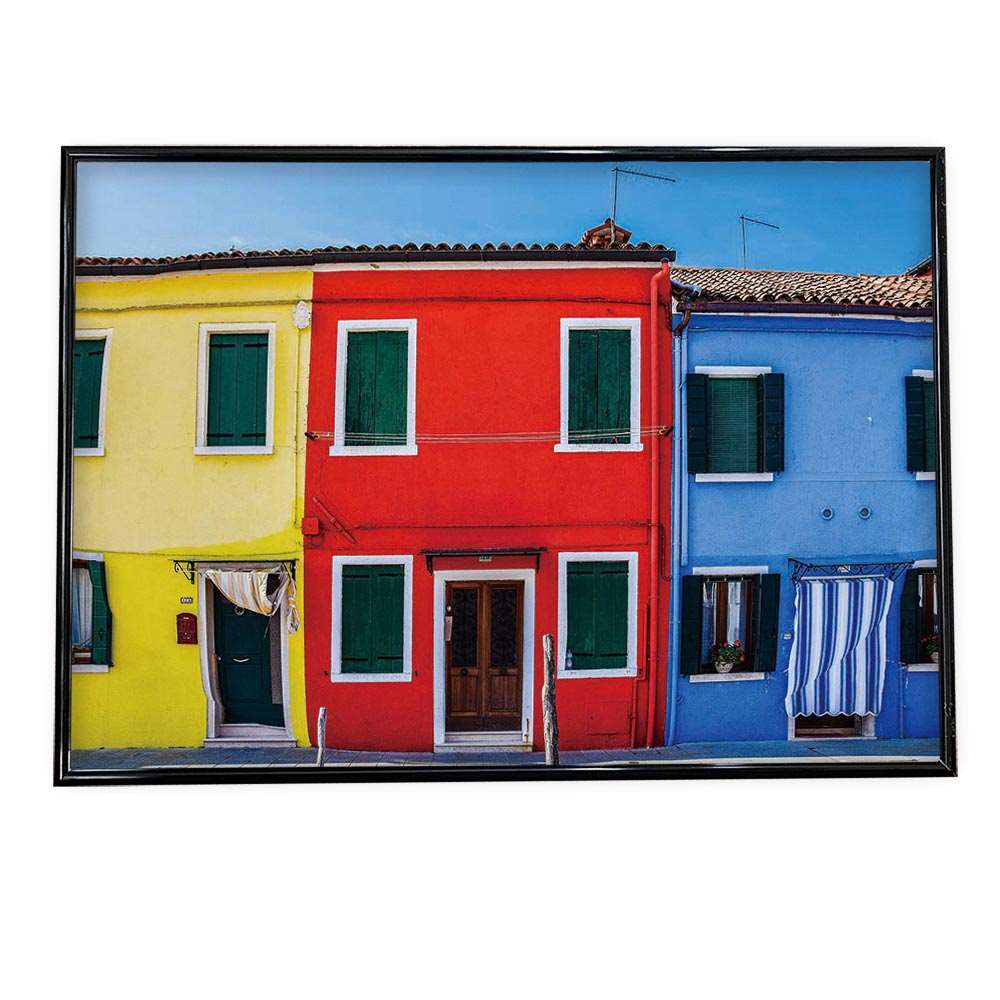 カラフル 建物 海外 フォト ポスター 【選べる全サイズ＆用紙】 インテリア フォト オシャレ アート モダン 横【ki-poster-53】