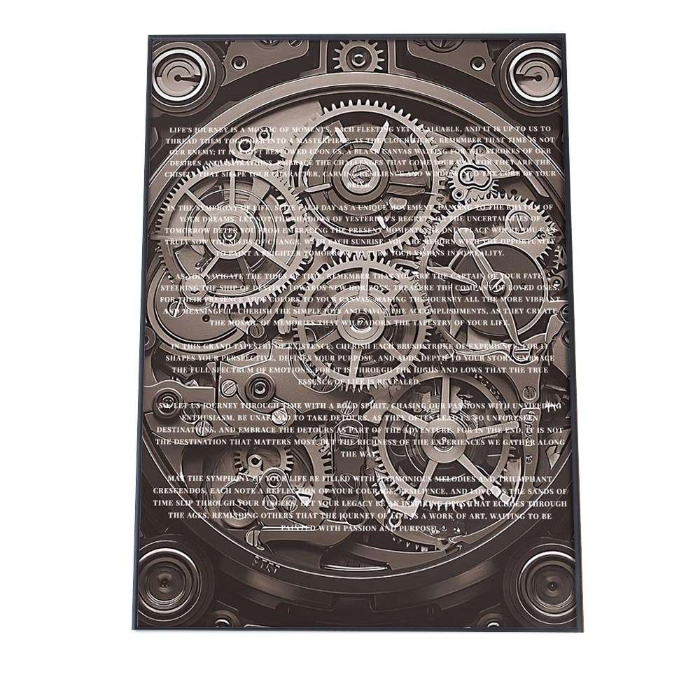 ポスター 時計 機械 ギア クロック【用紙×サイズ×デザイン】 部屋 飾る 雑貨 タペストリー インテリア おしゃれ 男前 ミッドセンチュリー【lh-poster-866】