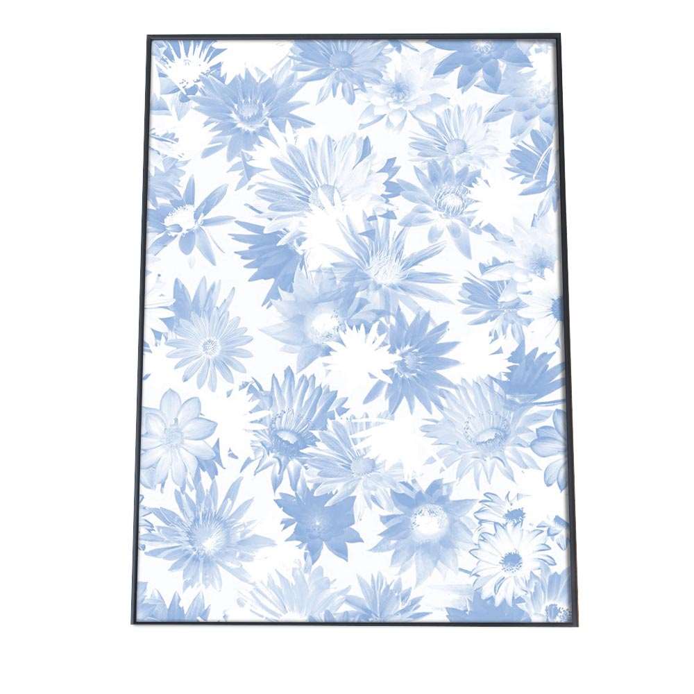 ブルー 青 花 イラスト ポスター 【選べる全サイズ＆用紙】おしゃれ ファッション ポスター アート モダン 絵 画 a0 a1 a2 a3 a4 b0 b1 b2 b3 b4 特大 大きい 小さい フォト 縦【pbg-poster-2097】