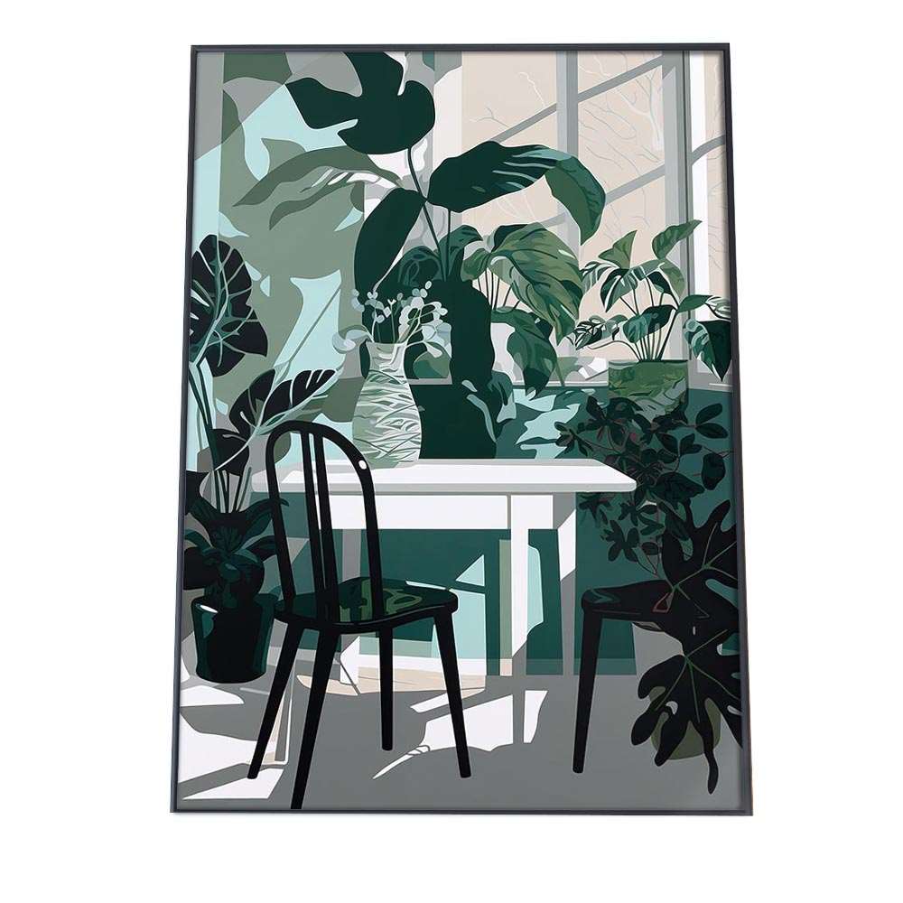 グリーン 植物 熱帯 イラスト ポスター 【選べる全サイズ＆用紙】おしゃれ ファッション ポスター アート モダン 絵 画 a0 a1 a2 a3 a4 b0 b1 b2 b3 b4 特大 大きい 小さい フォト 縦【si-poster-261】